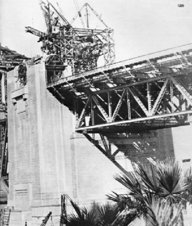 Sydney Harbour Bridge under construction