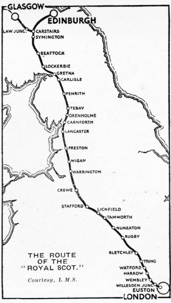 The route of the Royal Scot