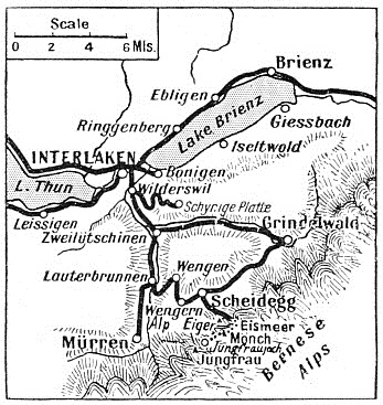 Map showing situation of the Jungfrau