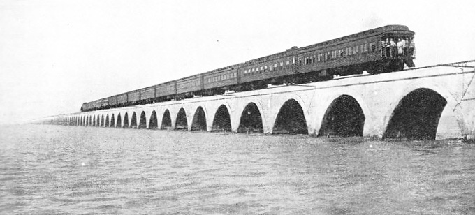 THE HAVANA SPECIAL EXPRESS crossing the two-and-a-half miles stretch of Long Key Viaduct