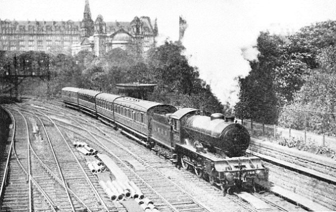 the up Kirkcaldy train passing through Princes Street Gardens, Edinburgh