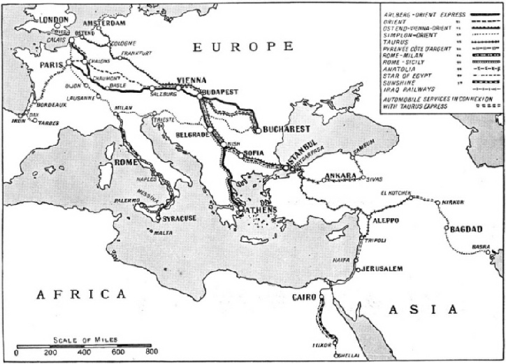 THE VAST MILEAGE covered by the service of the sleeping-car organization 