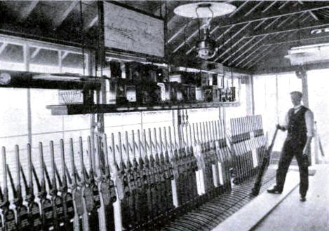 Interior of Loversall Carr Signal Box, Great Northern Railway
