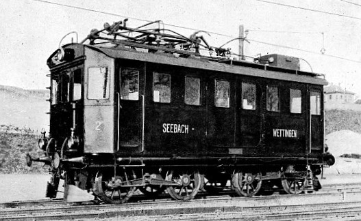 PRESENT TYPE OF ELECTRIC LOCOMOTIVE IN SERVICE UPON THE SEEBACH-WETTINGEN RAILWAY