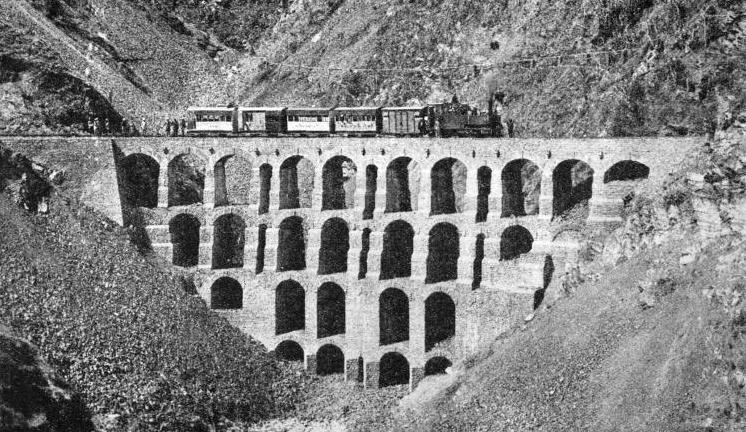A GALLERY-LIKE VIADUCT on the Kalka-Simla mountain railway