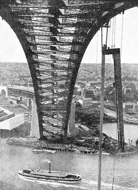 A SPECIAL TILTING CRADLE used in the construction of the Sydney harbour bridge 