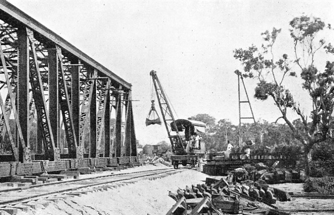 BUILDING THE DEDURU OYA BRIDGE on the line to Puttalam