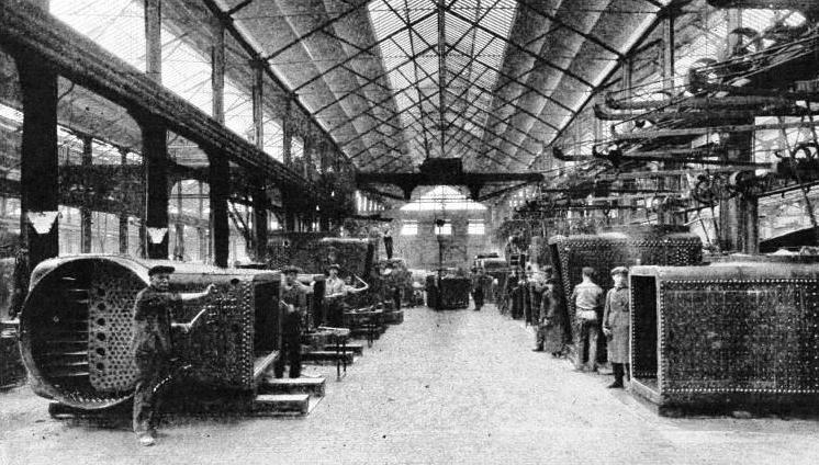 The fiirebox bay in the boiler shop of the locomotive works at Swindon