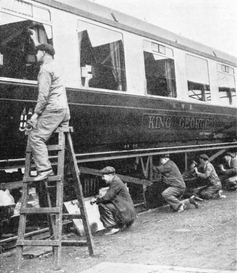 Preparing the train for the Duke and Duchess of Kent