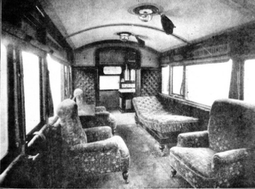 Interior of invalid carriage, London Brighton & South Coast Railway