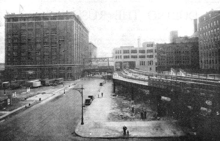 A PRIVATE SIDING branching off the main West Side Line at West Fifteenth Street