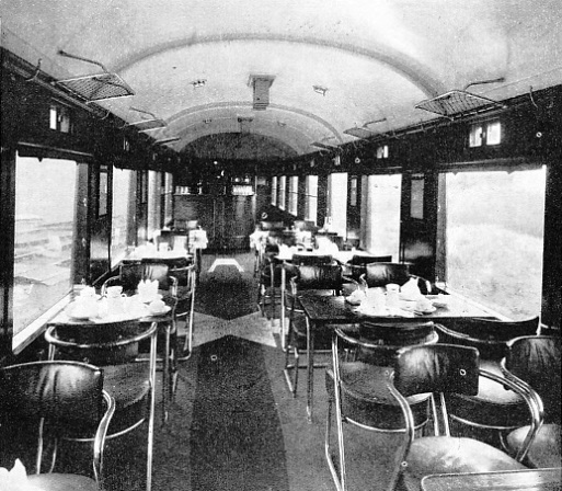 the interior of a London, Midland and Scottish buffet car