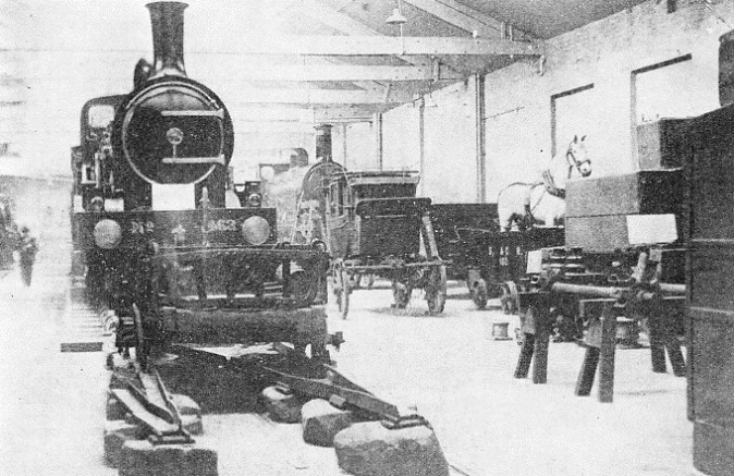 A GENERAL VIEW of some of the unique exhibits in the railway museum at York