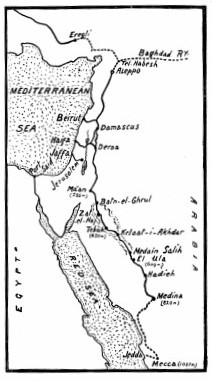 MAP SHOWING THE HEDJAZ RAILWAY