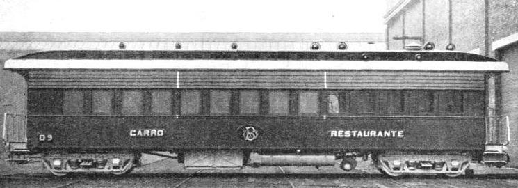 A FIRST-CLASS RESTAURANT CAR in service on the Great Western of Brazil Railway