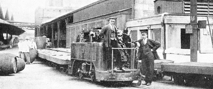 0-4-0 TANK ENGINE at the head of a train of flat wagons at St. James’s Gate Brewery