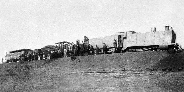 Derailed armoured train at Kraaipan
