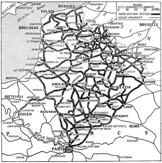 ABOUT 2,500 MILES OF LINE are operated by the Northern Railway of France