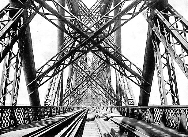 LOOKING THROUGH THE FORTH BRIDGE