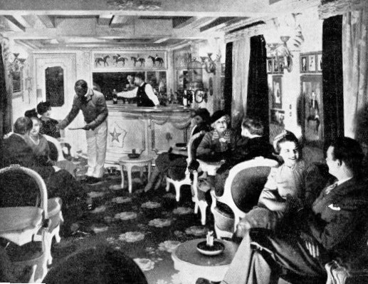 INTERIOR OF CLUB CAR on the City of Los Angeles streamline train