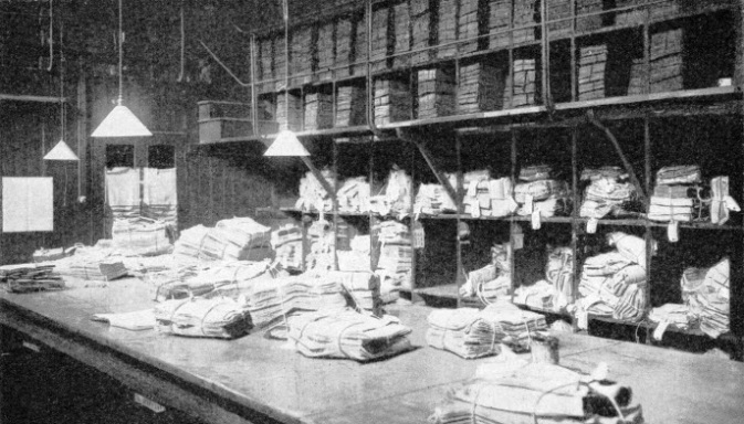 Old documents in the muniment room of the Railway Clearing House