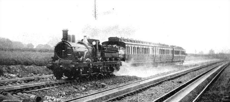 An old-time train at full speed