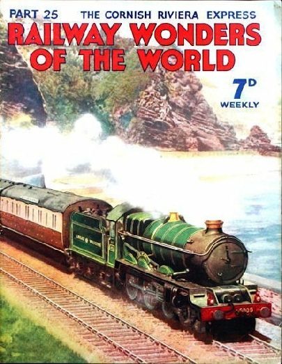 The Cornish Riviera Express drawn by one of the famous "King" class locomotives between Dawlish and Teignmouth.