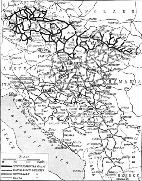 THE MAIN LINES of Czechoslovakia and Yugoslavia