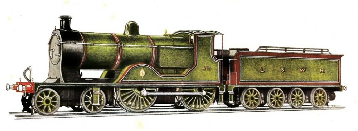 LONDON & SOUTH WESTERN RAILWAY EXPRESS PASSENGER LOCOMOTIVE