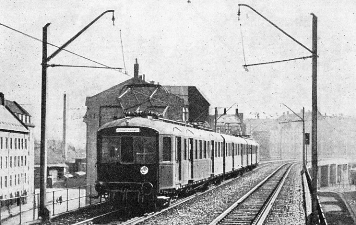 An Electric Train Entering Norrebro, Denmark