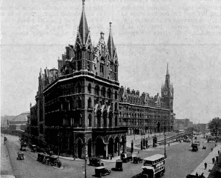 An imposing view of the St. Pancras Hotel