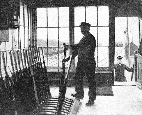 A MANUALLY-OPERATED SIGNAL BOX on the Royal Albert Dock Railway