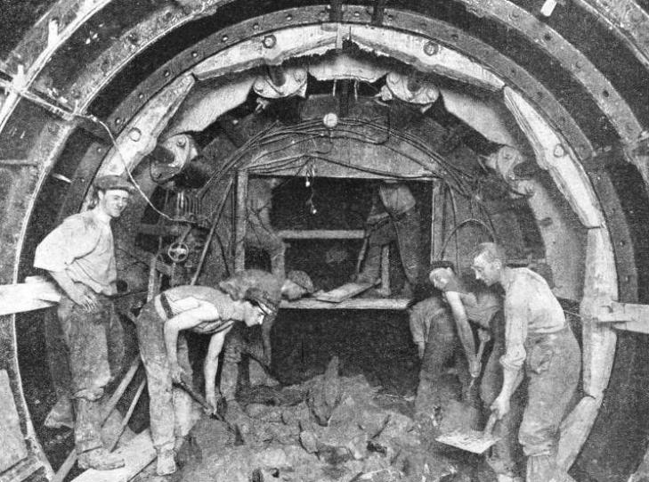 A GREATHEAD SHIELD at work in the construction of a tunnel