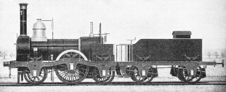 AN EARLY LOCOMOTIVE, which ran on London’s first railway from London to Greenwich