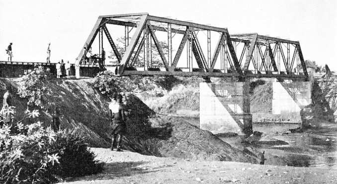 Two of the large spans of the Lintipe Bridge