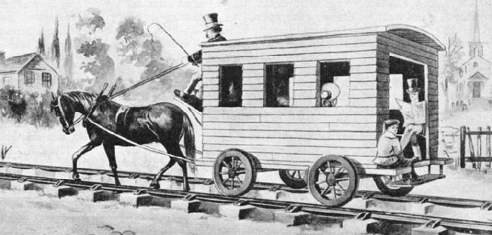THIS HORSE CAR, built in 1829 made numerous runs on the Baltimore and Ohio Railroad