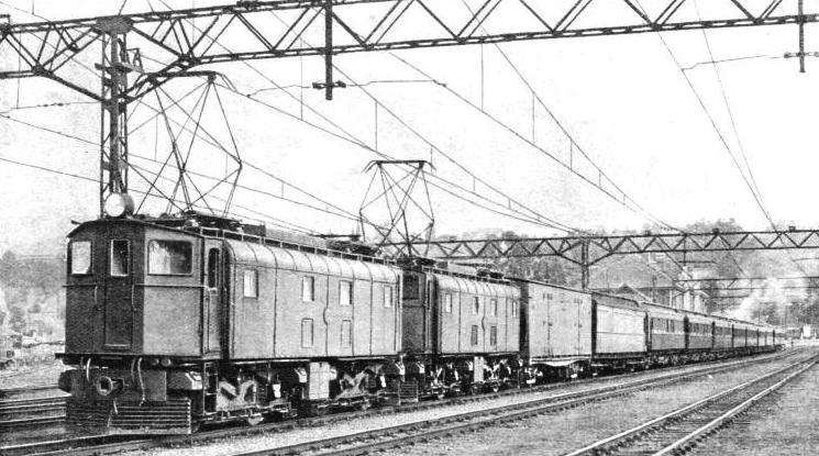 PASSENGER AND MAIL TRAIN on an electrified section of the railway in Natal