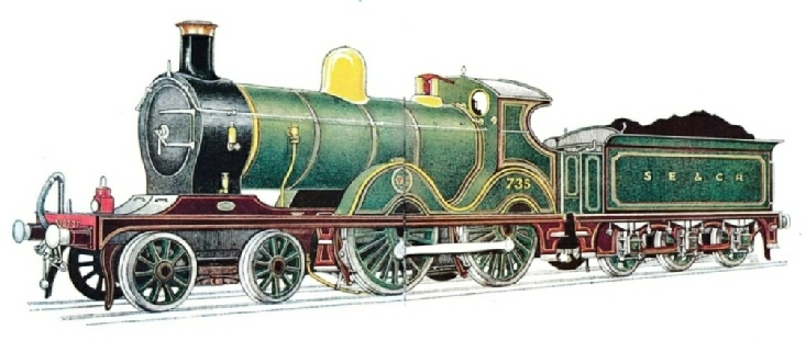 SOUTH EASTERN & CHATHAM RAILWAY EXPRESS PASSENGER LOCOMOTIVE, No. 735