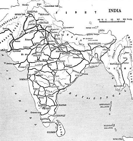 Railway map of India