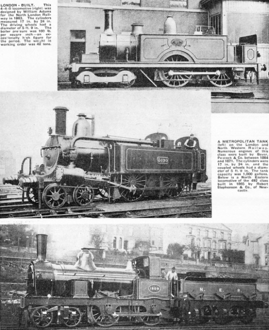 North London Railway 4-4-0 tank, 4-4-0 tank of the Metropolitan Railway, and North Eastern Railway class 492 4-4--0