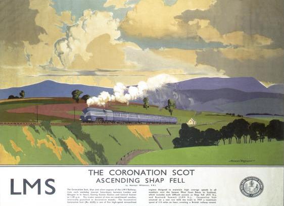 One of Norman Wilkinson’s travel posters produced in 1937 for the London, Midland & Scottish Railway