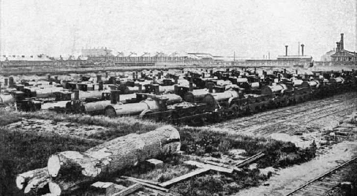 A LOCOMOTIVE GRAVEYARD - BROAD GAUGE ENGINES AT SWINDON STATION