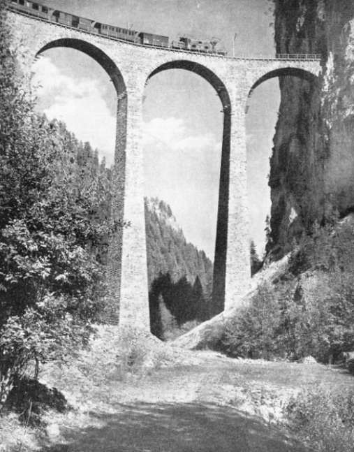 the Landwasser Viaduct on the line of the Rhaetian Railways