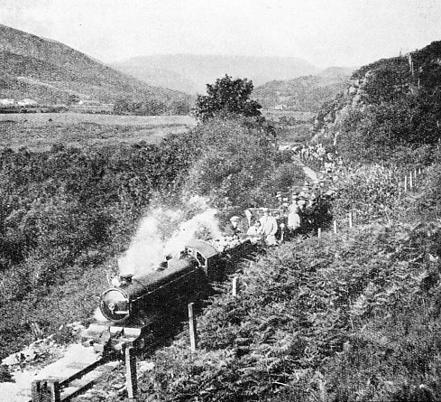 This excursion train is taking a party of travellers round Prospect  Point on the Ravenglass and Eskdale Railway 