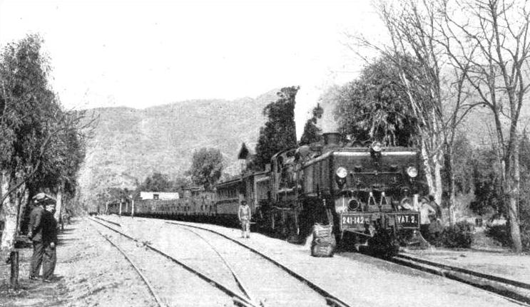A BEYER-GARRATT locomotive of the 4-8-2 + 2-8-4 wheel arrangement hauling a heavy train on the Algerian Railways