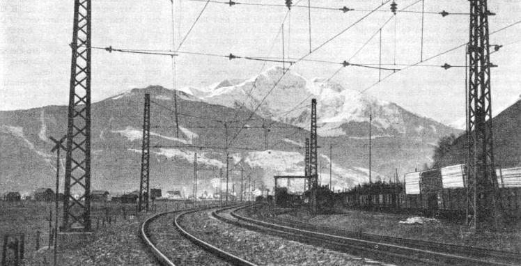 A stretch of line over which the famous train passes, at Zell am See in the Austrian Alps